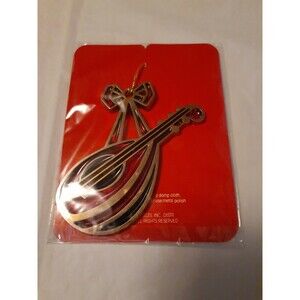 Vtg Avon Snow Fantasy Jewel Tone Christmas Ornament Mandolin 1984 NOS
